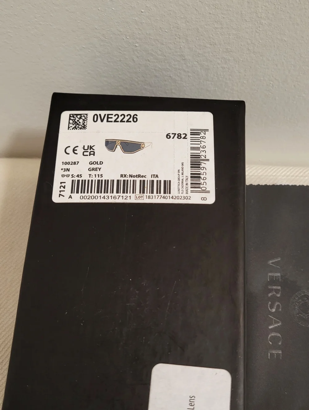 Versace Gold and Brown Designer Slim Temple Eyeglasses
